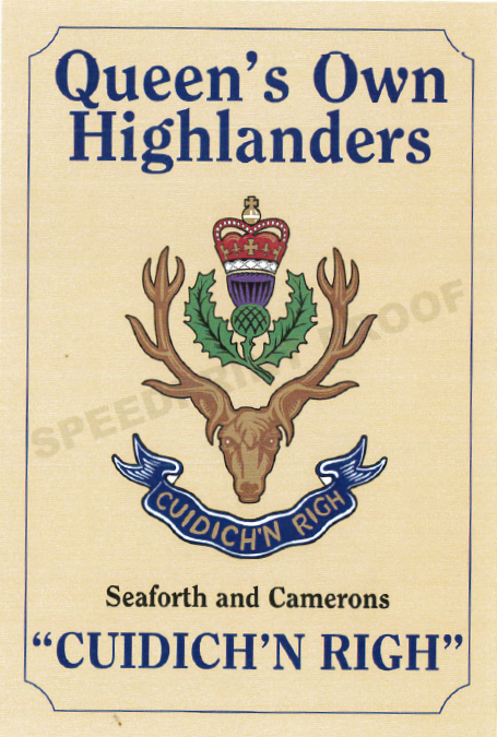 Queen's Own Highlanders Car Stickers